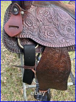 Lightweight Tex Tan Hereford Saddle 15 Western Show Trail Pleasure Leather VGC