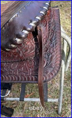 Lightweight Tex Tan Hereford Saddle 15 Western Show Trail Pleasure Leather VGC
