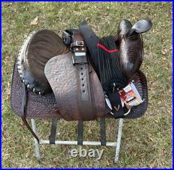 Lightweight Tex Tan Hereford Saddle 15 Western Show Trail Pleasure Leather VGC