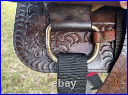 Lightweight Tex Tan Hereford Saddle 15 Western Show Trail Pleasure Leather VGC