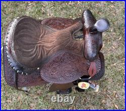 Lightweight Tex Tan Hereford Saddle 15 Western Show Trail Pleasure Leather VGC