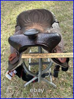 Lightweight Tex Tan Hereford Saddle 15 Western Show Trail Pleasure Leather VGC