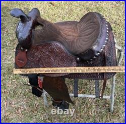 Lightweight Tex Tan Hereford Saddle 15 Western Show Trail Pleasure Leather VGC
