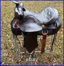 Lightweight Western Saddle 16-Inch Seat Pleasure Trail Riding Horse Leather