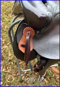 Lightweight Western Saddle 16-Inch Seat Pleasure Trail Riding Horse Leather