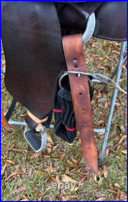 Lightweight Western Saddle 16-Inch Seat Pleasure Trail Riding Horse Leather
