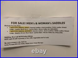 MEN's WESTERN SADDLE USED. Genuine Leather. Horse Saddle