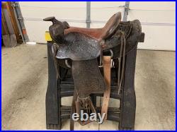 MEN's WESTERN SADDLE USED. Genuine Leather. Horse Saddle