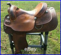 ML Leddy 16 Reining Saddle Beautiful tooling Great condition