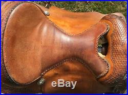 ML Leddy 16 Reining Saddle Beautiful tooling Great condition