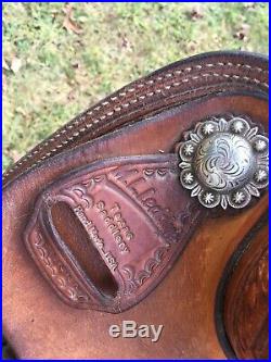 ML Leddy 16 Reining Saddle Beautiful tooling Great condition