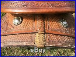 ML Leddy 16 Reining Saddle Beautiful tooling Great condition