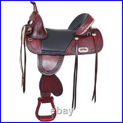 Mahogany 16 In HILASON Western Horse Treeless Trail Saddle Genuine American