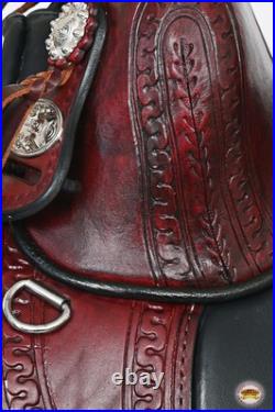 Mahogany 16 In HILASON Western Horse Treeless Trail Saddle Genuine American