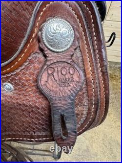Make an offer! Rico Saddlery Greenville Tx Excellent Shape 16 Seat 6-3/4 Gullet