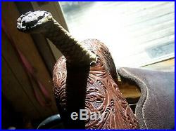 Martha Josey Circle Y Iron Cross Barrel Saddle 14.5