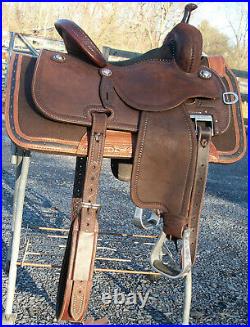 Martin Saddlery Cervi Crown C Barrel Horse Saddle 14 FQHB Chocolate Roughout