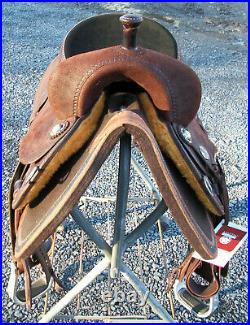 Martin Saddlery Cervi Crown C Barrel Horse Saddle 14 FQHB Chocolate Roughout
