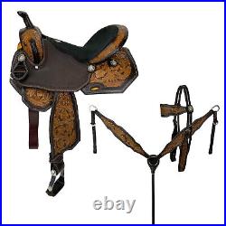 Maverick Barrel Style Saddle 16 Inch-Matching Headstall and Breastcollar