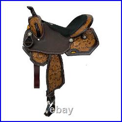 Maverick Barrel Style Saddle 16 Inch-Matching Headstall and Breastcollar