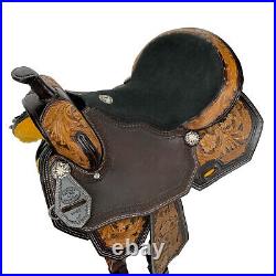 Maverick Barrel Style Saddle 16 Inch-Matching Headstall and Breastcollar