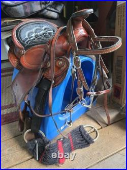 Miniature Horse Mini Pony Kids 12 Saddle With Girth & Mini Bridle, Reins, Bit