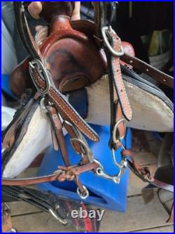 Miniature Horse Mini Pony Kids 12 Saddle With Girth & Mini Bridle, Reins, Bit