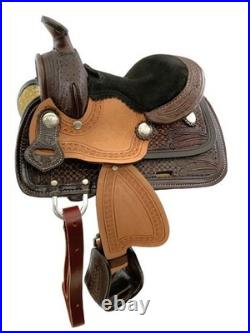Miniature Pleasure Style Western Saddle Feather Tooling 8 NEW