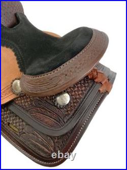 Miniature Pleasure Style Western Saddle Feather Tooling 8 NEW