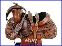 Montura Negra Caballo Mini Niños Silla Texana Vaquera Pony Leather Horse Saddle
