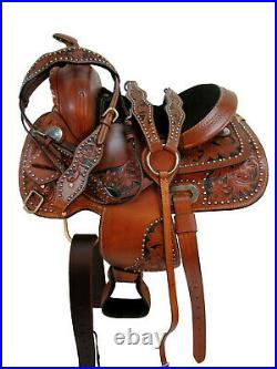 Leather Western Breastcollar Floral Tooled Barrel Cow Softy Padded Leather Horse Trail