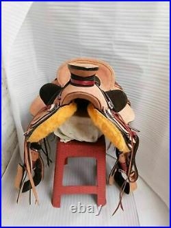 Natural Rough Out Leather Western Heavy Duty Ranch Roper Saddle Free Shipping
