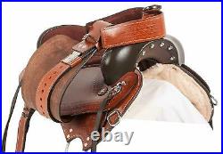 New 14,15,16 TOOLED LEATHER TRAIL PLEASURE HORSE WESTERN RANCH ROPING SADDLE