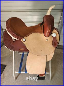 New 14 Brown Color Barrel Saddle withroughout seat and Tooling by Dakota Saddlery