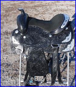 New 15 BLACK draft horse western show saddle 10 gullet by Frontier -THE BEST
