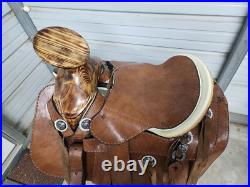 New 16 Charro Square Skirt Saddle made in the USA with Wooden Horn