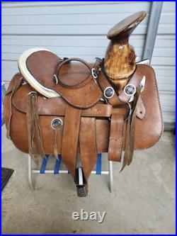 New 16 Charro Square Skirt Saddle made in the USA with Wooden Horn
