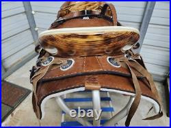 New 16 Charro Square Skirt Saddle made in the USA with Wooden Horn