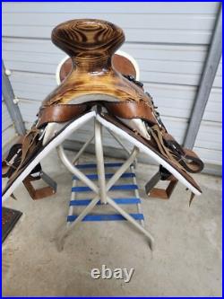New 16 Charro Square Skirt Saddle made in the USA with Wooden Horn