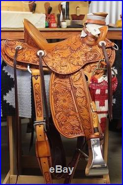 New 16 Leather Western Saddle Wade Roping Pleasure Ranch Saddle