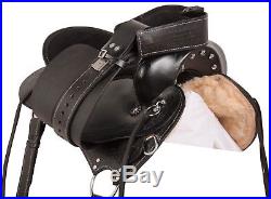 New Beautiful Black Tooled Leather Horse Saddle Gaited Tack Set 16 17 18