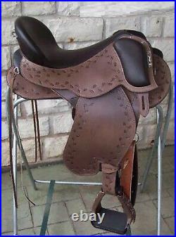 New Beautiful Endurance leather saddle on 17 with cow softie seat All sizes