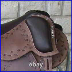 New Beautiful Endurance leather saddle on 17 with cow softie seat All sizes