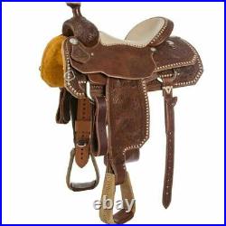 New Brown Western Saddle Eco Leather Horse Saddle Size 10 to 18 Inch