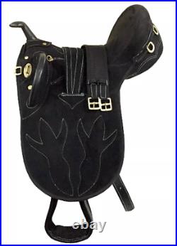New Freeny Synthetic Suede Australian Stock Saddle With Horn Black FREE Shipping