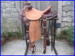 New Horse Saddle Wade Tree A Fork Western Saddle Premium Leather Roping Ranch