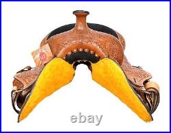 New Leather Western Cow Pleasure Trail Horse Tack Saddle All Size (10-19) F/S