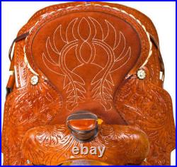 New Leather Western Horse Tack Saddle Color Brown Size (10 to 19) Free Ship
