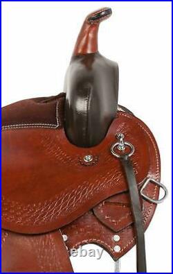 New Light Brown Leather Western Saddle, Roper Ranch Horse Saddle