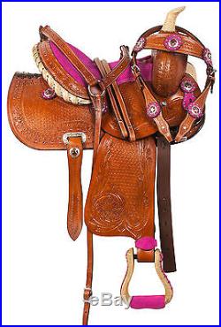 New Pink 10 12 Western Pony Pleasure Trail Show Youth Child Saddle Tack